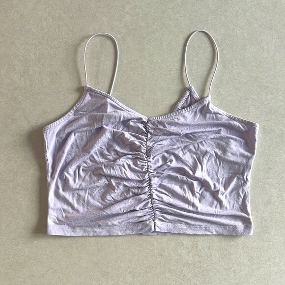 ASOS Design Lilac Crop Cami with Ruched Front and Spaghetti Straps - Picture 2 of 8